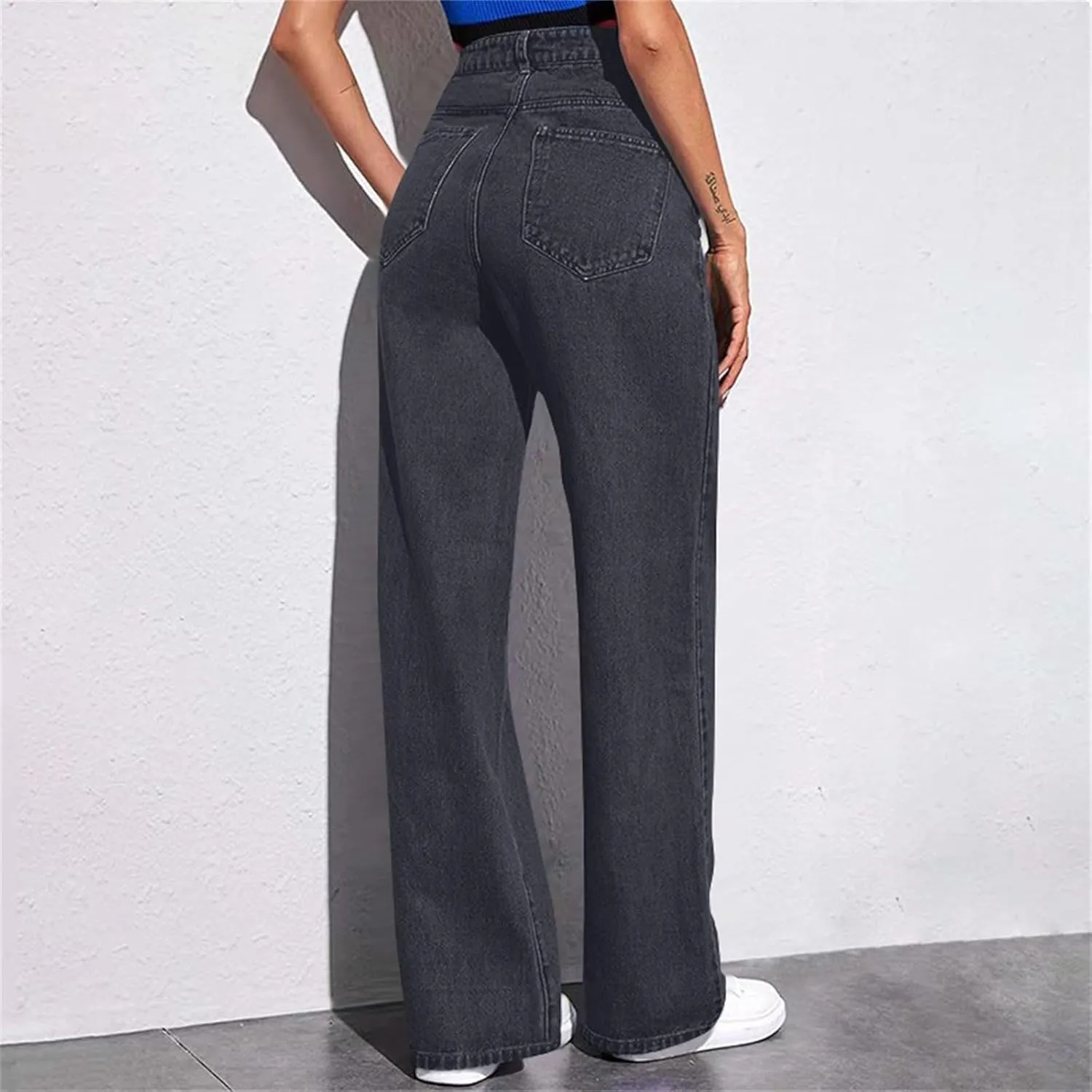 Women's Wide Leg Jeans Womens Jeans High Waisted Denim Pants for Women with Pockets Trendy Casual