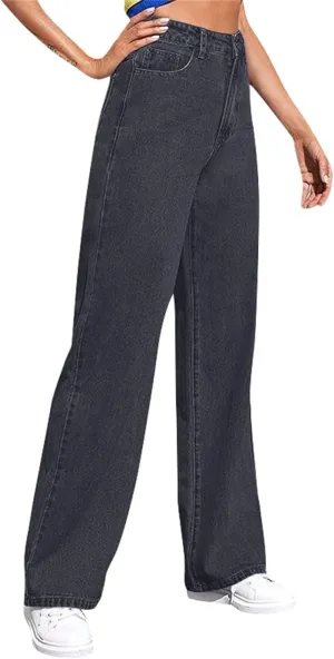 Women's Wide Leg Jeans Womens Jeans High Waisted Denim Pants for Women with Pockets Trendy Casual