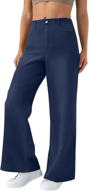 Women's Wide Leg Jeans Womens Jeans High Waisted Denim Pants for Women with Pockets Trendy