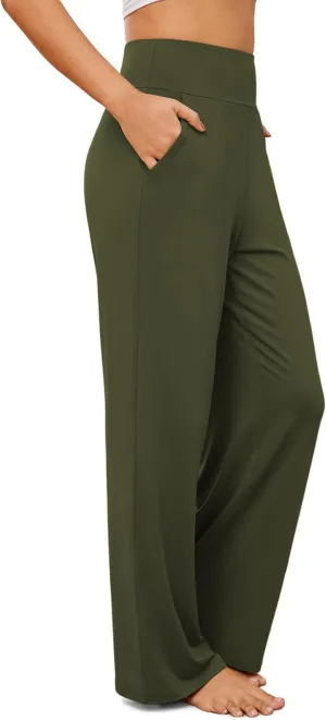Womens Wide Leg Lounge Pants Loose Fit High Waisted Yoga Sweatpants for Women Comfy Pajamas with Pockets