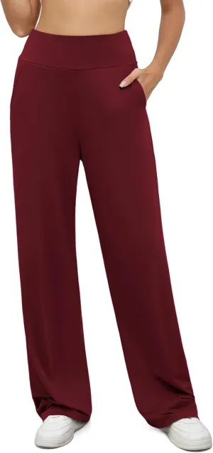Womens Wide Leg Lounge Pants Loose Fit High Waisted Yoga Sweatpants for Women Comfy Pajamas with Pockets