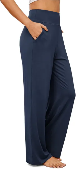 Womens Wide Leg Lounge Pants Loose Fit High Waisted Yoga Sweatpants for Women Comfy Pajamas with Pockets