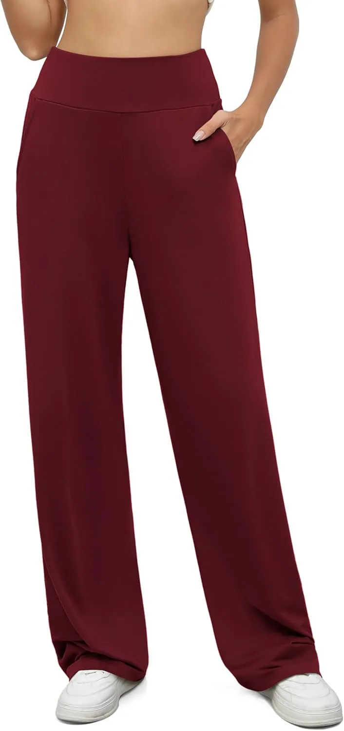 Womens Wide Leg Lounge Pants Loose Fit High Waisted Yoga Sweatpants for Women Comfy Pajamas with Pockets