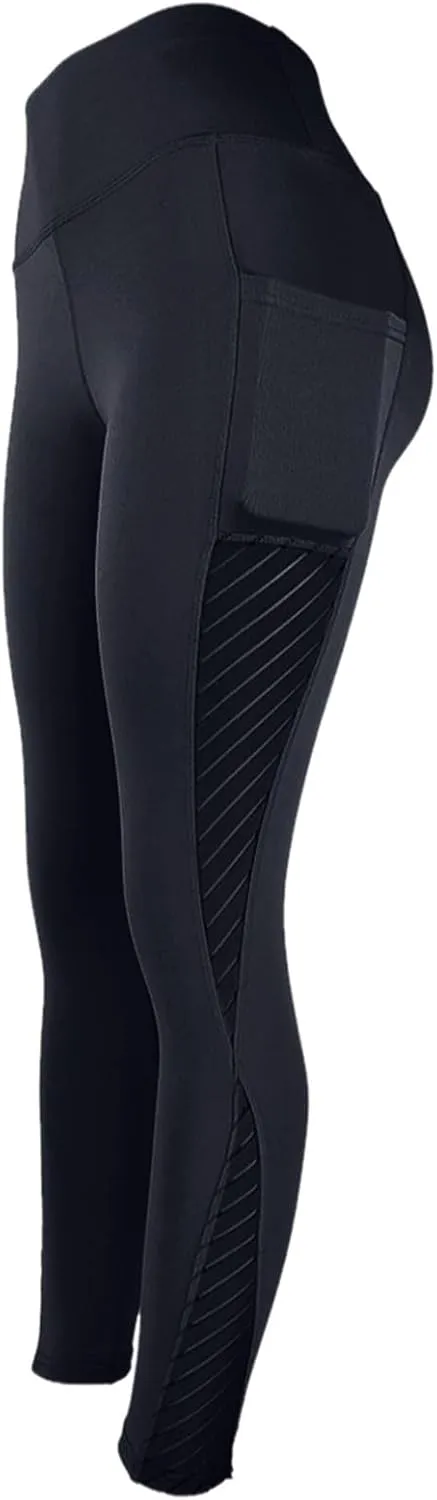 Womens Yoga Pants Tummy Control High Waist Mesh Leggings Lightweight Comfy Casual Workout Trousers with Pockets 2025