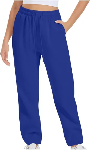 Xiaojmake Active Sweatpants for Women Casual High Waisted Straight Sport Joggers Cozy Loungewear Workout Baggy Lounge Trouser