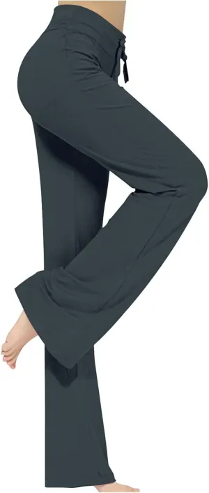 Yoga Pants Women Drawstring Elastic High Waist Wide Leg Modal Pants Comfy Casual Loungewear Pajama Pants
