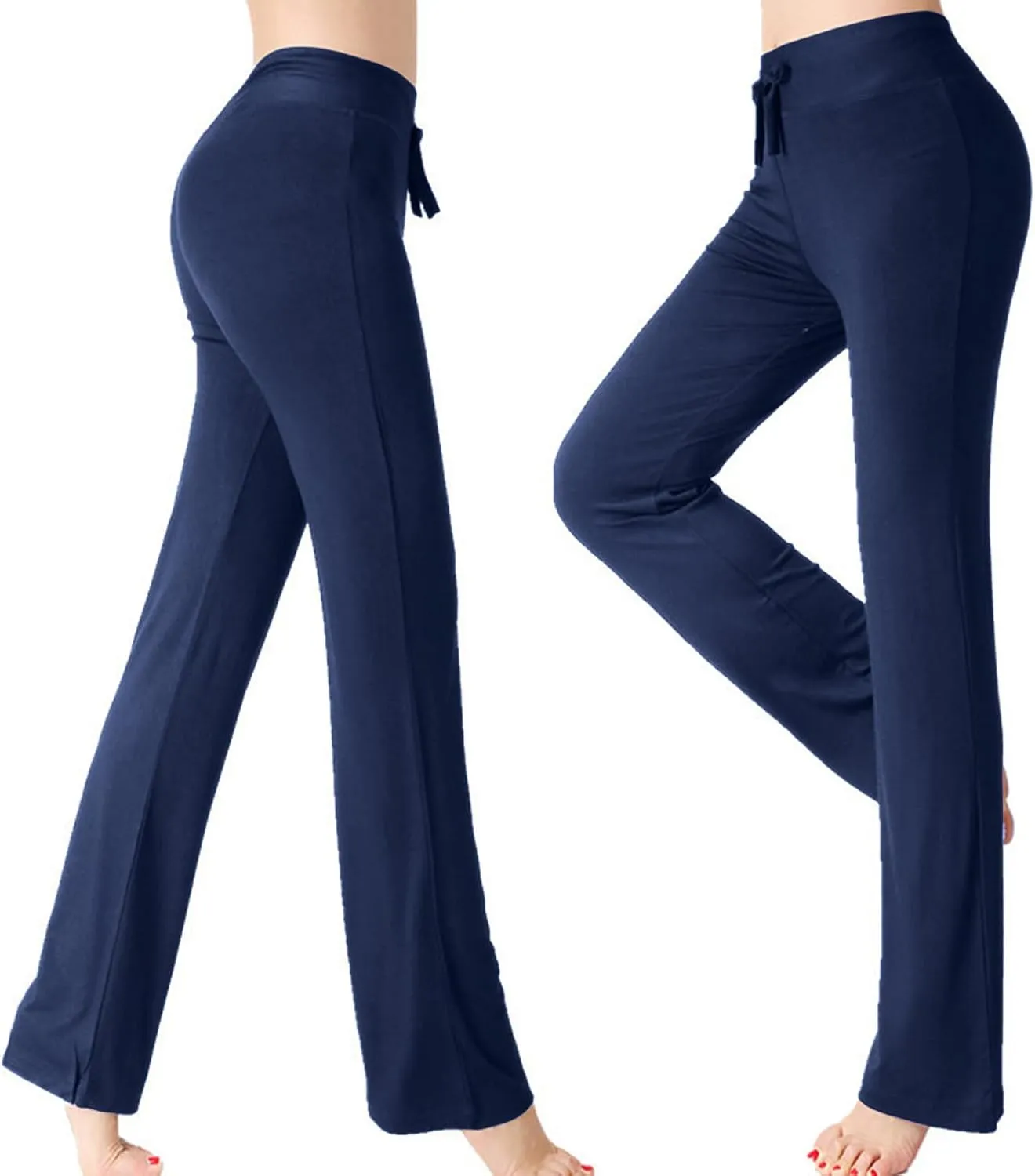 Yoga Pants Women Drawstring Elastic High Waist Wide Leg Modal Pants Comfy Casual Loungewear Pajama Pants