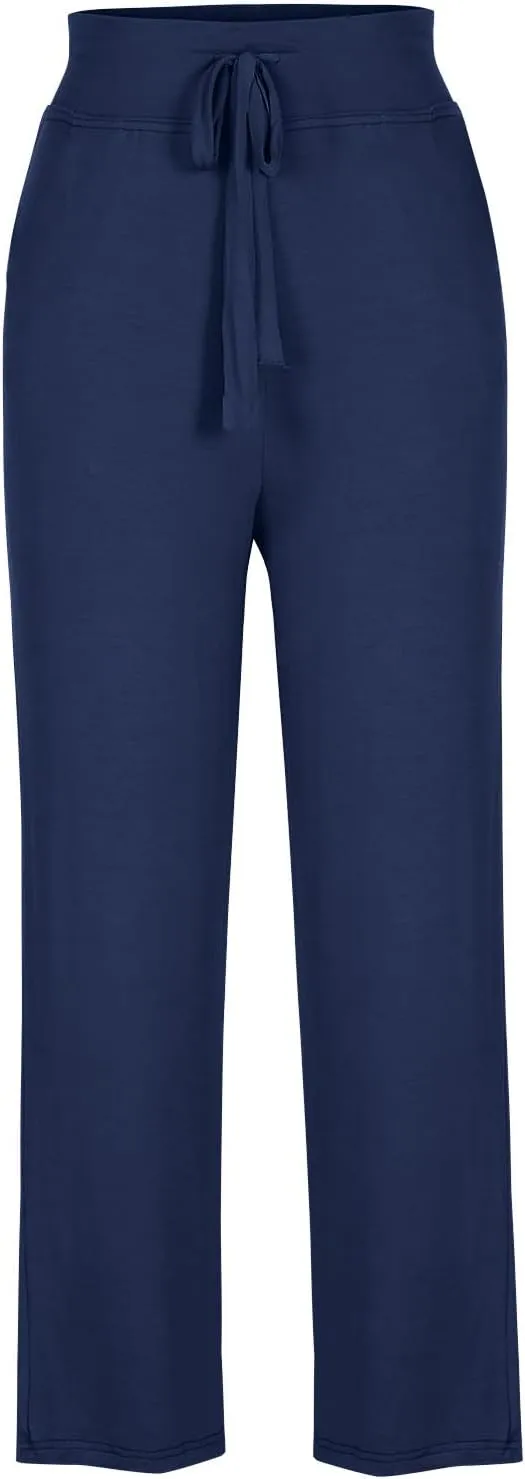 Yoga Pants Women Drawstring Elastic High Waist Wide Leg Modal Pants Comfy Casual Loungewear Pajama Pants