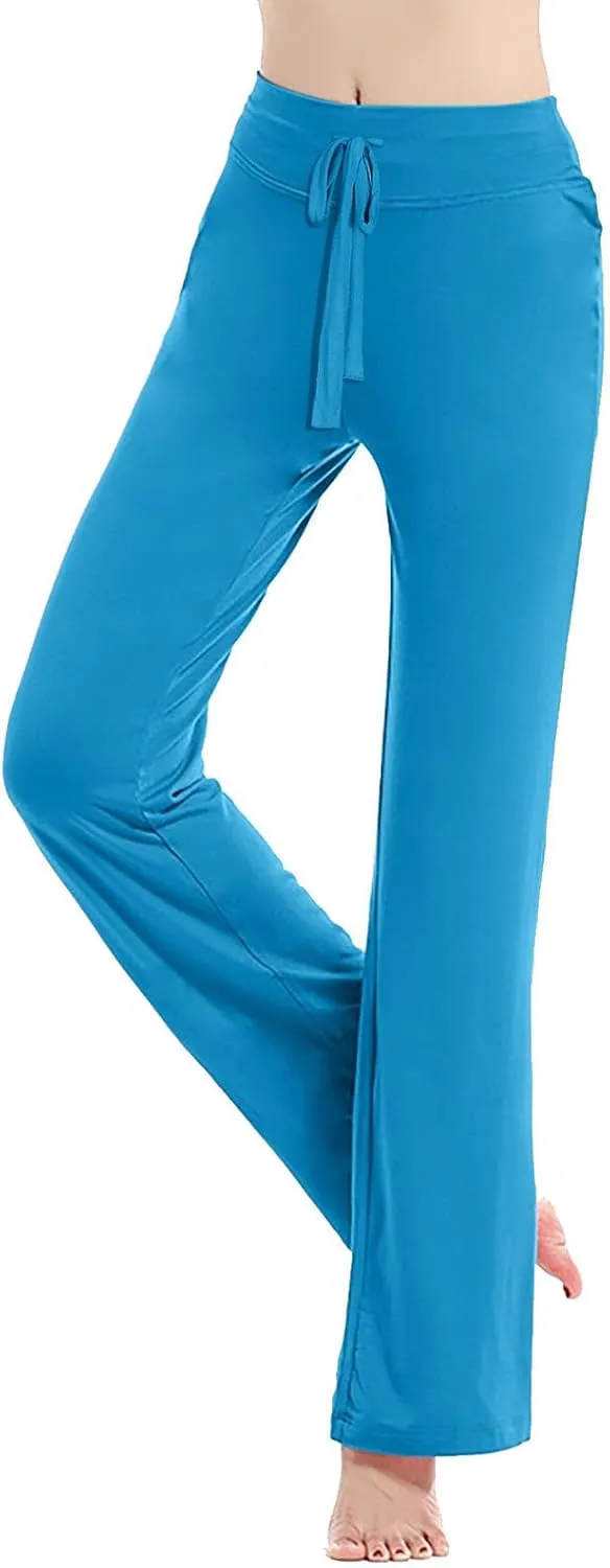 Yoga Pants Women Drawstring Elastic High Waist Wide Leg Modal Pants Comfy Casual Loungewear Pajama Pants