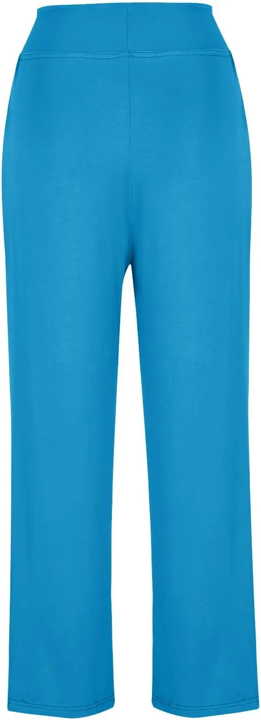 Yoga Pants Women Drawstring Elastic High Waist Wide Leg Modal Pants Comfy Casual Loungewear Pajama Pants