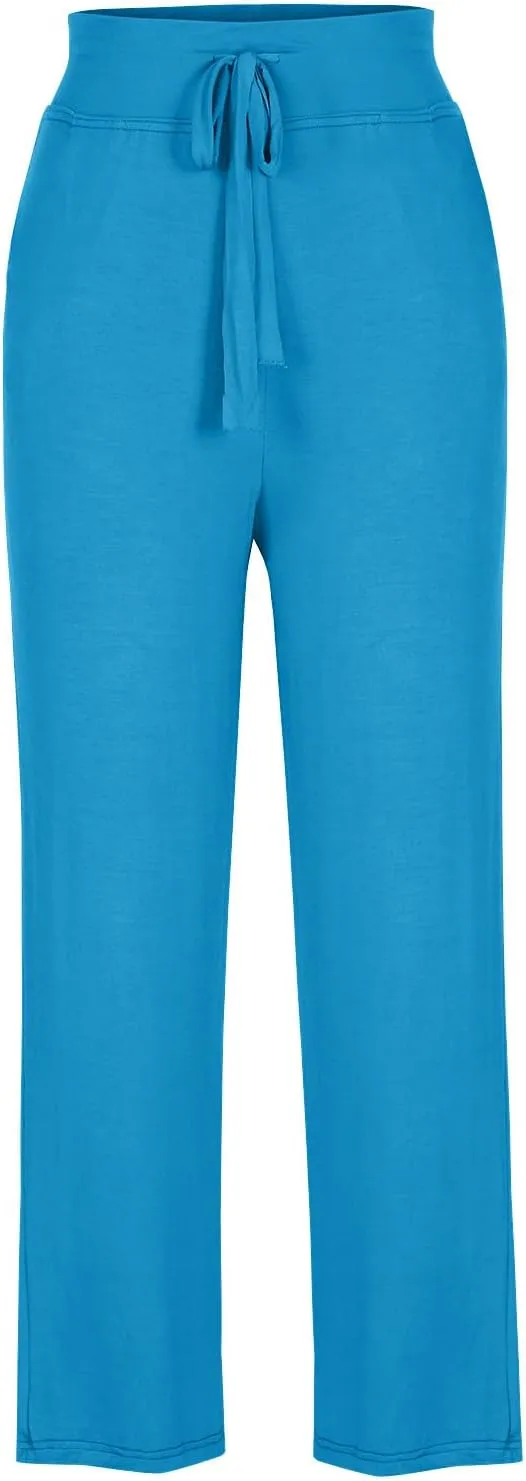 Yoga Pants Women Drawstring Elastic High Waist Wide Leg Modal Pants Comfy Casual Loungewear Pajama Pants