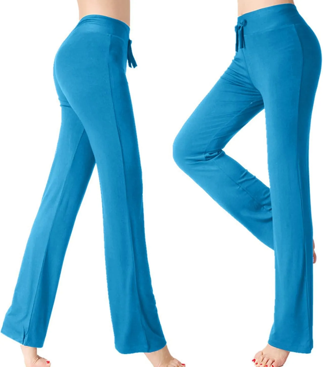 Yoga Pants Women Drawstring Elastic High Waist Wide Leg Modal Pants Comfy Casual Loungewear Pajama Pants