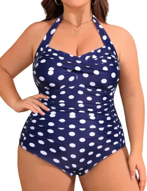 Yonique Plus Size Bathing Suit for Women One Piece Swimsuit Tummy Control Halter Tops for Women Swimwear
