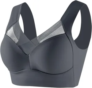 Zen Chic Bra Ultimate Lift Full-Figure Fashion Deep Cup Bra Wireless Seamless Mesh Bras Padded Push Up Back Fat Bras