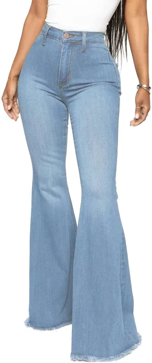ZERMOM Women's Flare Jeans Mid Rise Bell Bottom Denim Pants