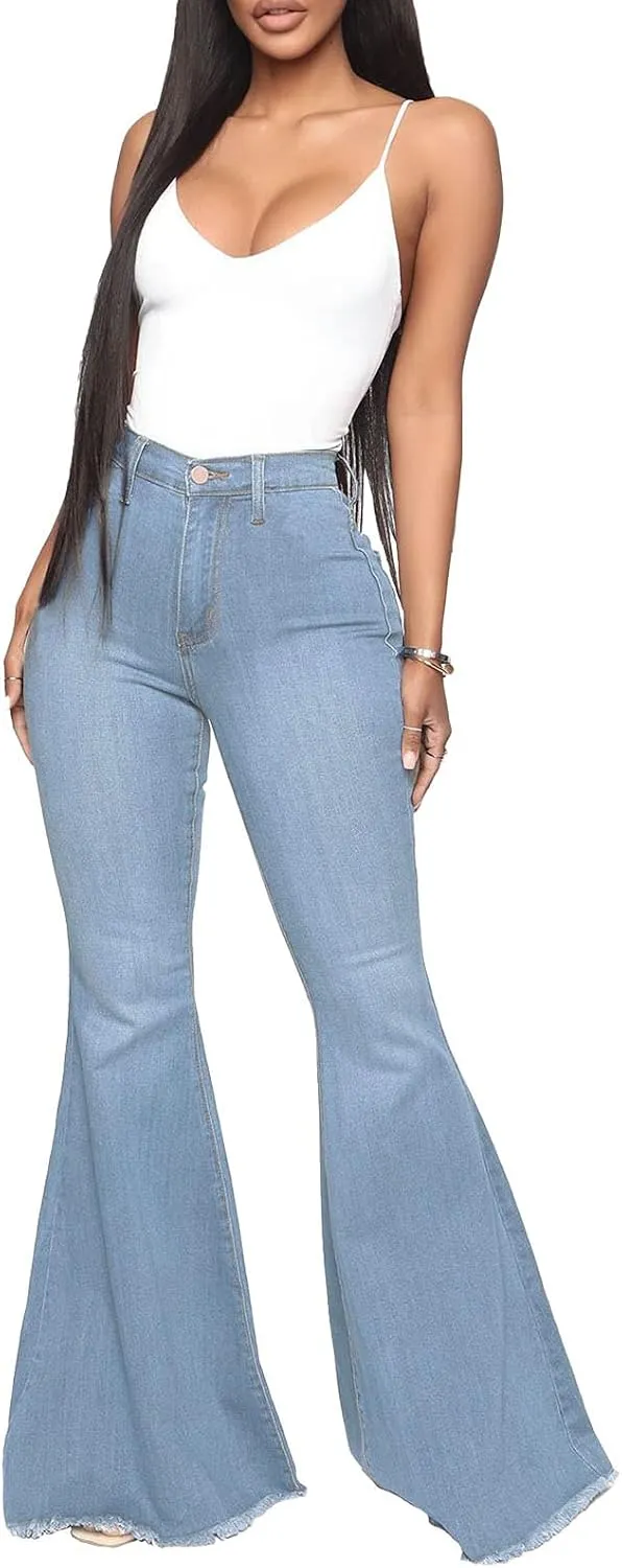 ZERMOM Women's Flare Jeans Mid Rise Bell Bottom Denim Pants